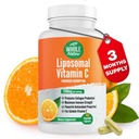 Lipomal Vitamin C Suplement Pill 1200 mg - Tinggi Absorpsi 180 Vegan Capsules Fat Soluble VIT C, Maximum Power Immune System and Collagen Booster, Sunflower Lecithin