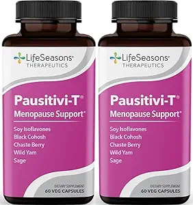 Pausitivi- T - Menopause Dukungan Suplemen - Relief for Hot Flashes, Hormone Imbalance & Night Sweats - Naneshes Tissures - Sage, Chasteberry, Soy Isoflavones & Black Cohosh - 60 Capsules (Paket 2)