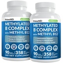 Methylated B Complex with Methylfolat and B12 Methylcobalamin 1000 mcg - Methylated Multivitamin for Energy, Brain Function, and Wellness - Vitamin B Complex for Men & Women (180 Servings, Pack of 2)