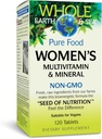 Faktor Natural Whole Earth & Sea Women 's Multivitamin & Mineral, Whole Food Supplement, Vegan, 120 tablet