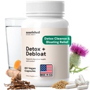 Nucheed Natural Health Detox + Debloat - Milk Thistle & Dandelion Root Vegan Suplement for Women - Bloating Relief & Divalle Dukung - 60 Capsules