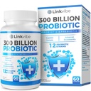 Probiotik 300 Miliar CFU - 12 Strain dengan Pregities Organik untuk Digetical & Gut, Imune, Bloating Health - Probile for Women and Men - Dairy Daily Free, Shelf Stable - 60 Counts