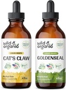 Wild & Organic Cat 's Cakar Tickture 4 fl oz & Goldenseal Taincture 4 fl oz