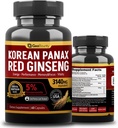 Korea Panax Red Ginseng, Red Ginseng Suplemen Premium 3140mg (Ginsenoside 5%) Korea Red Ginseng Intensive 60 Kapsul (Maca Root) Dibuat di Amerika Serikat