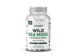 Organisasi Laut Liar Moss Capsules - 100% Massa Laut Organik dengan Chlorella Organik, Bladderwrack dan Vitamin D untuk Energi, Kesehatan Lung dan Dukungan Thyroid untuk Perempuan dan Pria - 60 Kasules