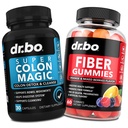 DR. BO Fiber Gummies & Colon Cleanse Suplemen - Suplemen Serba Prebiotik - Super Colon Magic Bowel Support untuk Gerak & Perut Membersihkan
