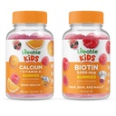 Lifeable Biotin Kids + Calcium with Vitamin D Kids, Gummies Bundle - Great Tasting, Vitamin Suplemen, Gluten Free, GMO Gratis, Gummy Chewable