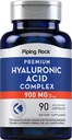 Piping Rock Hyaluronic Acid Capsules 124; 900mg 124; 90 Pil 14; Tambahan dengan MSM dan Collagen 124; Premium Kompleks untuk Perempuan dan Pria 124; Non-GMO, Gluten Bebas