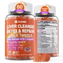 1Pack Milk Thistle Detox Gummies, 18-1 Liver Cleanse Detox & Repair with Berberine, Chicory Root, Turmeric, Artichoke, Dandelion Root, Chanca Piedra, Vitamins B6 B12 - Sugar Free