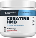 Transparent Labs Creatine HMB - Creatine Monohydrate Powder dengan HMB untuk Perkembangan Muscle, Peningkatan Kekuatan, Keluaran Energi Enhanced, dan Peningkatan Atletic Performance - 30 Servings, Tropical Punch