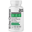 Pemuda & Tonic 15 Hari Pembersihan - Colon & Gut Detox Cleanse Reset untuk Plateaus, Belly Bloating & Regularitas, Kesehatan Digetical - untuk Perempuan & Pria, 30 Pil