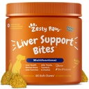Zesty Paws Liver Support Support for Dogs - with Milk Thistle Extract, Turmeriic Curcumin, Choline - Soft Chew Formula - for Dog Liver Fungsi