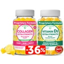 Lunakai Collagen dan Vitamin D3 Gummies Bundle - Non- GMO Suplemen Anti Aging untuk Pria & Women - Imunity, Bone dan Mood Dukungan Gummy untuk Dewasa - 30 Hari Suppply