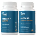 Dr. Tobias Omega 3 Fish Oil dan Oregano & Caprylic Acid Suplemen, Support Heart, Brain, Ammune with Gut Flora Saldo & Intestinal Kesehatan Perempuan & Pria
