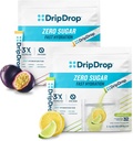 DripDrop Hidration - Electrolyte Powder Packet - Lemon Lime & Passion Fruit Zero Sugar Bundle - 64 Count
