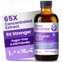 "Tebal Botanica Elderberry Elixir - 65x Terkonsentrasi Ekstraksi - Sugar- Free - Kid Friendly - Black Elderberry Syrup dengan Aronia Berry untuk Imune Dukungan - 4 Fl. Oz.