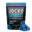 Jocko Fuel Hydrate Electrolite Powder Pawder Low Sugar - Hidration Amplifier Packet for Recovery, Dehydration, & Exercise - with Vitamin B6, B12 & C (16 Packet) Blue Raspberry