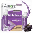 Aurora Nutrasains Mega- Lipomal Liquid Glutathione, Imune & Antioxidant Gut Health Suplemen, 750 mg per Serving, Non-GMO, Sugar- Free, 32 Save Packet