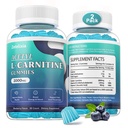 2 Pack Sugar Free Acetyl L- Carnitine Gummies, L- Carnitine Suplemen Perempuan & Men, dengan Vitamin C & B12, ALCAR for Energy, Brain & Heart Health Dukungan, Vegan, Non-GMO, 120 Count