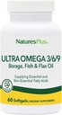 Nature Plus Ultra Omega 3 6 9-1200 mg, 60 Softgel - Borage Oil, Minyak Ikan, Suplemen Flax Oil, Gluten- Bebas - 60