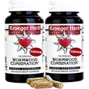 Kroeger Herb Products, Wormwood Herb, Black Walnut, Clove, Quassia, Worm Wood Detox Cleanse - Wormwood Capsules, Non-GMO, Gluten Free, No Preservation or Fillers - 200 Capsules, Made in USA