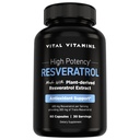Vitamin Reveratrol Vital Suplemen - Dukungan Antioksidant, Sel Umur-panjang, Fungsi Kognitif - 60 Kapsul