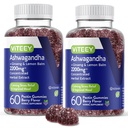 ViteyAshwagandha Gummies with Ginseng & Lemon Balm - Mood, Calm & Stress Dupport Ashwagandha Suplemen - Vegan, Gluten- Free - 120 Count