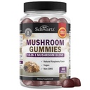 Mushroom Gummies for Dewasalah - 10- in- 1 Functional Mushroom Suplemen untuk Mood dan Fokus dengan Lions Mane Turkey Tail Coril Cordyceps Shiitake Reishi - Vegan, Non-GMO, Raspberry Flavor segar, 60 Count