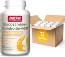 Jarrow Formulas Glucosamin + Chondroitin + MSM Capsules, Suplemen Dukungan Bersama dengan Vitamin C dan Manganese, 240 Kapsul, Supply 60 Hari, Paket 12