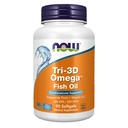Now Foods Supplemen, Tri- 3D Omega ™, Formulir Trigliseride Omega-3 Minyak ikan + Vitamin D- 3, Molecully Distiled, 90 Softgels