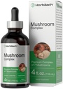 Horbäach Mushroom Complex 144; 4 Fl Oz Herbal Liquid Drops 126; Lion 's Mane, Reishi, Shiitake, Chaga, Cordyceps, Maitake, dan Oyster Mashroom Applemen Blend 124; Vegetarian 124; None-GMO, Gluten Free Formula