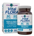 Planet Vital - Vital Flora Probiotic Harian, 60 Milyar CFU, 60 Diverse Strains, 7 Organic Pregories, Immune Dukung, Gas Relief, Colon dan Digetical Health Progrees for Men 30 Kapsul