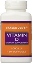 Trader Joe Vitamin D-3 100iu, 180softgels
