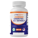 Vitamatic Green Tea Extract dengan Vitamin C, 25X konsentrasi, 98% Polyphenols, 80% Catechins, 50% EGG, 180 Veg Kapsul