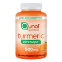 Qunul Zero Sugar Turmeric Gummies, Gummy with 500mg Turmeric Curcumin, Joint Support Support, Ultra High Absorpsi Tumeric Curcumin, Vegetarian, Gluten Free, 120 Count
