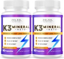ZELSO (2 Pack K3 Mineral Weight Woss Pill for Women and Men, K3 Mineral Pills - K3 Salt Mineral, Vitamin + K3 Kapsules Supplemen Keto Wheight Los - 2 Bulan Suppply