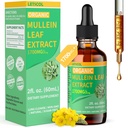 Ekstrak Daun Organik Mullein Drops untuk Lung Cleanse, Terkuat 1700mg Mullein Extract untuk Dukungan Imune & Repiratory, Dukungan Mullein Natural Tincture Drops Non- GMO & Vegan, 2 Fl Oz