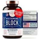 Histamine Blocker for Allergies - Quercetin, Stanging Nettle Flavonoid Antihistamine Tablet Alam - Suplemen Bantuan Allergy & Antihistamines untuk Dewasa - 60 Vegan Histammine Block Capsules