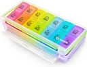 AUVON Weekly Pill Organizer 2 Times sehari, Large 7 Day AM PM Pill Box Organizer, Daily Pill Case dengan Moisture- Bukti & Design Kompartemen yang Diremovable untuk menahan Vitamin, Minyak Ikan, Suplemen, Obat-obatan