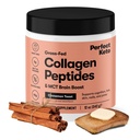 Perfect Keto Collagen Peptides Protein Powder with MCT Oil, Hydrolyzed Collagen, Type I & III Suplement, Gluten Free Grass Fed, Low Carb, Keto Coffee Creamer, Collagen for Women & Men, Cinnamon Toast