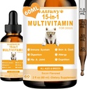 15 dari 1 Multivitamin for Dogs - Dog Multivitamin Liquid Support Joint, Gut & Ammune Health - Canine Distrable, Heart, Skin & Coat Health - Vitamin Suplemen Puppy - Bacon Flavor