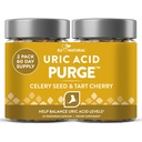 Pembersihan! Uric Acid Flush - Eat & Drink What You Want - Detox and Cleanse with Celery Seed Extract, Tart Cherry & Chanca Piedra for Effective Jourition & Active Mobility - 120 Soft Vegan Capsules