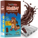 YUM-V 'S - Kids Multivitamin Chocolate Bears - Multivitamin for Kids Supplement - 16 Vitamin dan Mineral - Vitamin Termasuk D, Zinc, C, B Kompleks & Lebih, 60 Cacah Satu