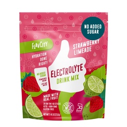 FlavCity Strawberry Limeade Electrolytes Powder Pawkers - 28 Paket Hidration - No Added Sugar - Hydration Powder with Real Fruit & Unfure Sea Salt - Keto & Gluten- Free (28 Stick Packs)
