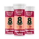 8greens Supergreens Tablets 144; Super Greens Powder Superfood Tablet, Metabolism Immunity & Focus, Daily Greens Effervescent Tablet, Organic: Aloe Vera, Spirulina, Chlorella, Peach, 30 Pelayan