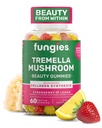 Fungies Tremella Mushroom Gummies, Mixed Strawberry & Lemon Flavor - Mushroom Herbal Suplement Gummy for Dewasa Pasokan Dewasa, Healthy Skin & Healthy Aging - Beauty Gummies 60 Servis