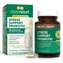 Daily Nouri Stress Dukung Probiotic for Women & Men Alagly 124; Support Cortisol Management, Stress Relief, Mood, Dibubble & Gut Health 124; 3 Klanis Studied Strains + Vegan Omega Oil 124; 30- Day Supply
