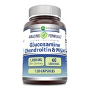 Luar biasa Formulas Glucosamin Chondroitin MSM 1850 mg Per Serving Capsules Supplement (120 Count)