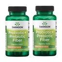 Swanson Prebiotic + Probiotic Fiber - Natural Suplemen Memproyeksikan Sistem Digesi & Ammune Health Support - Aids Regularity & GI Tract Health - (60 Capsules, 500 Juta CFU Masing-masing) (2 Pack)
