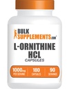 BulkSuplements.com L-Ornithy HCI Capsules - L- Ornithy Hydrochloride, L- Ornithy 1000mg - Amino Accids Supplement, Gluten Free, 2 Capsules per Serving, 180 Count (Paket 1)